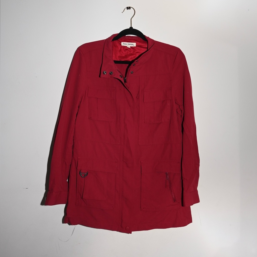 Red wine utility jacket, size s